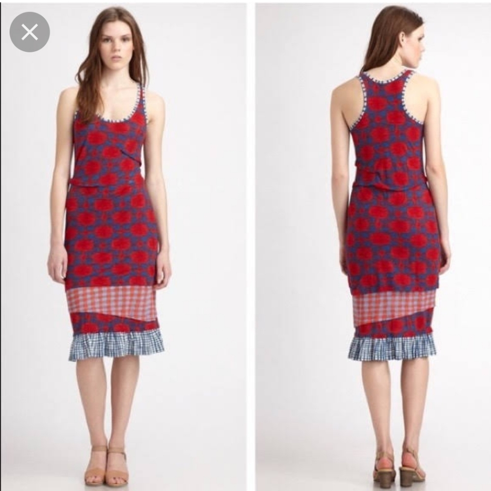 Marc By Marc Jacobs Red and Blue Maxi Dress